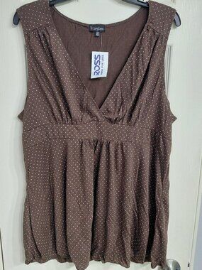 Brown and Blue Polka Dot Tank